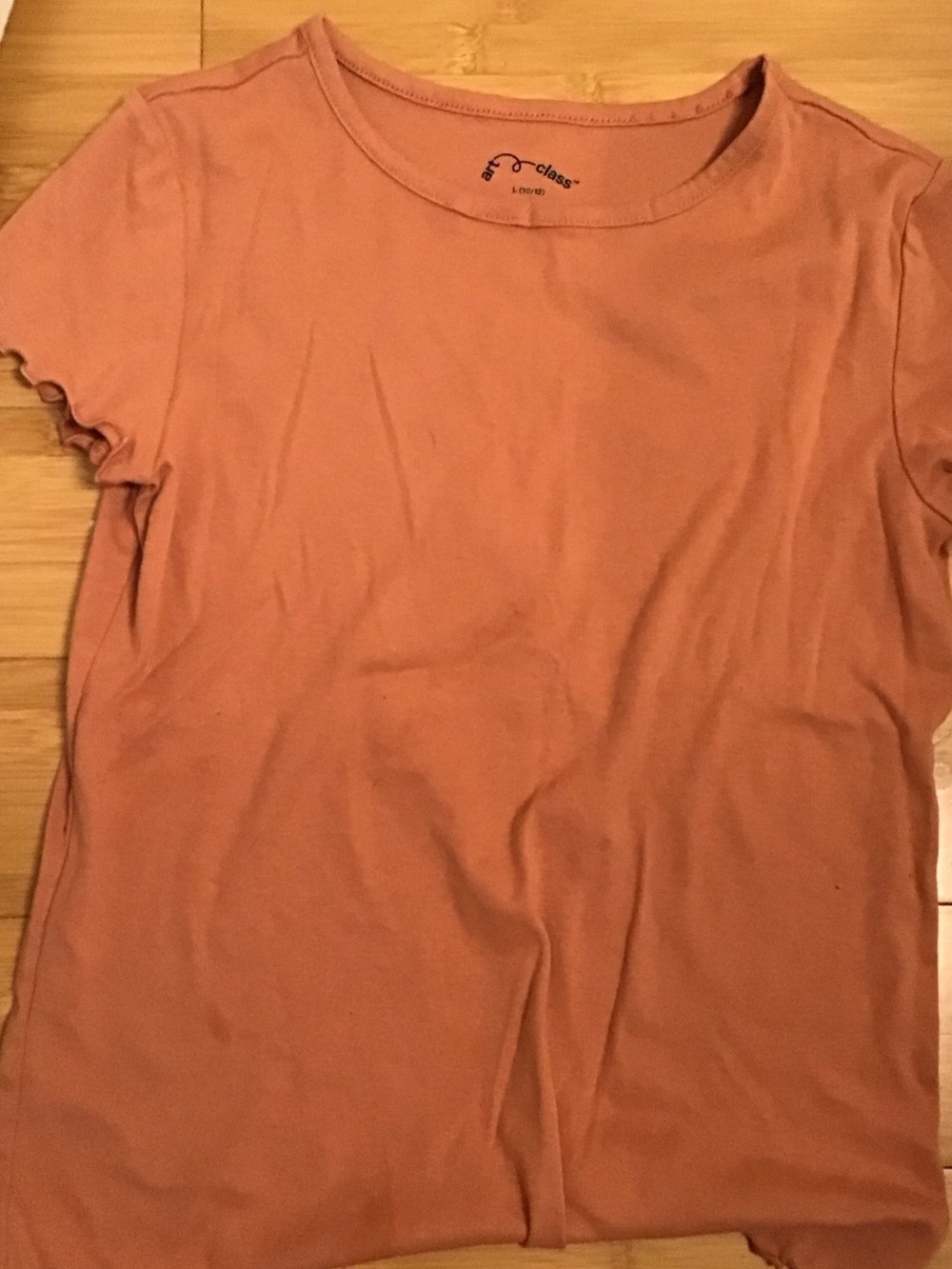 art class dusty rose short sleeve tee with ruffle trimmings